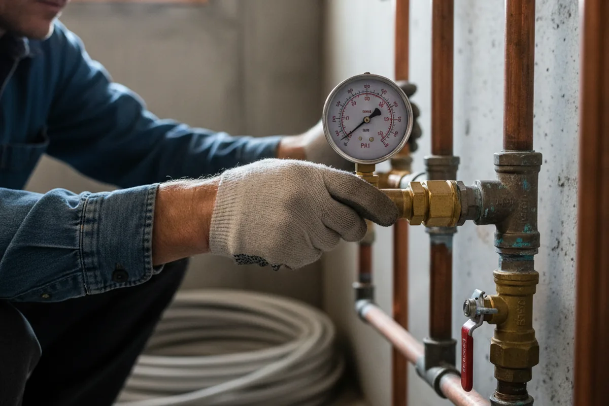 Pressure testing a repaired line during Water Line Repair in Meeteetse