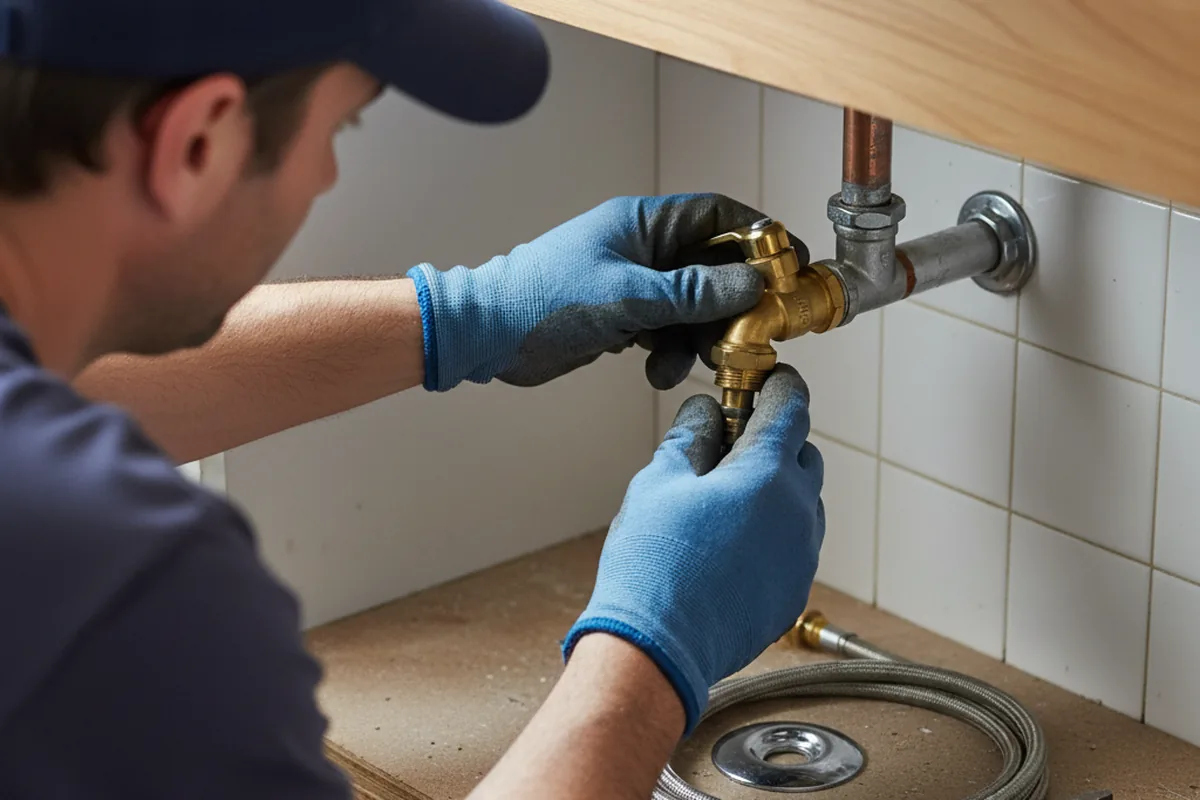 Shutoff valve and fitting work during Emergency Plumbing in Meeteetse